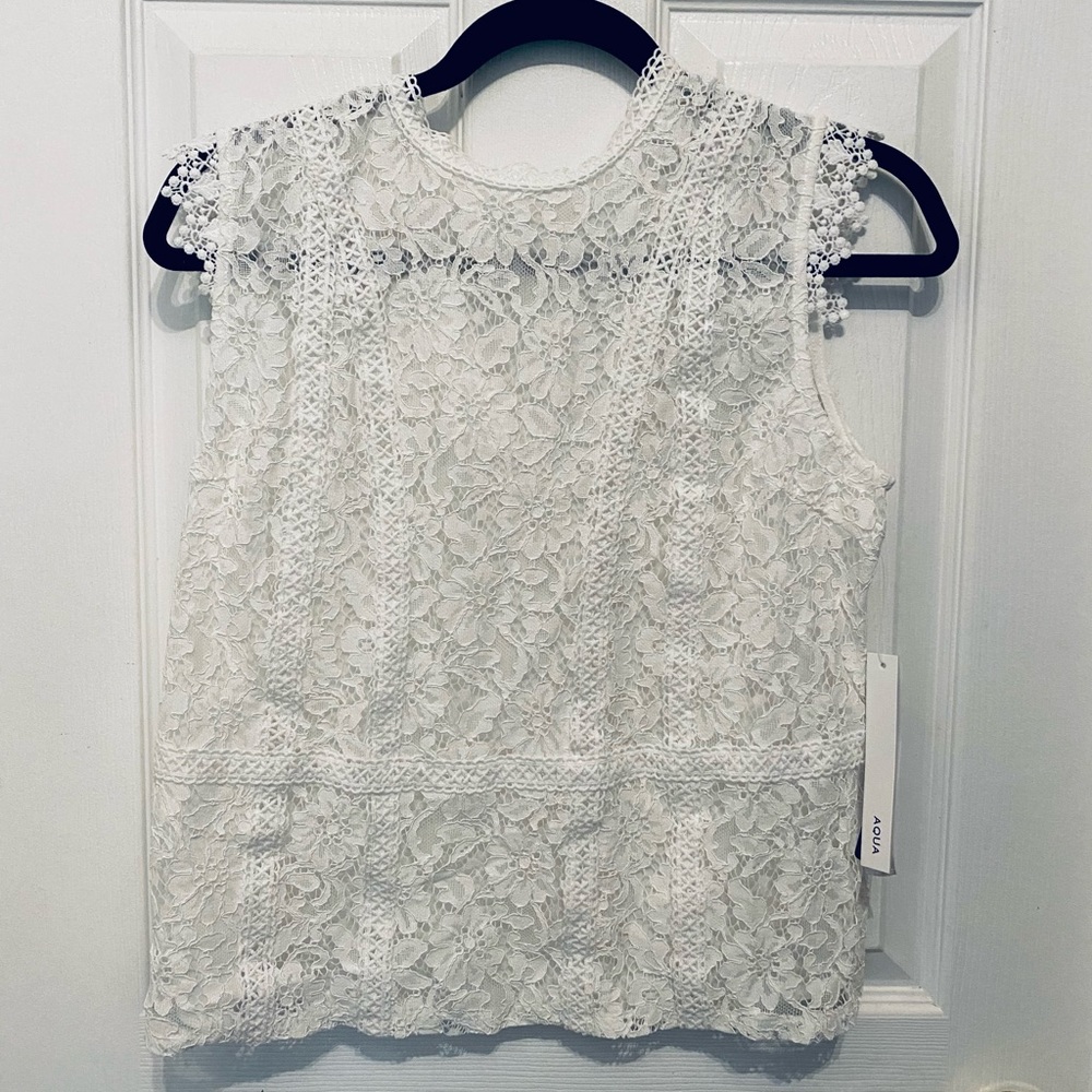Aqua White Lace Top NWT New Reg $78 - Picture 2 of 3